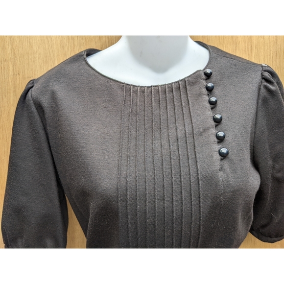 Vintage Lanz black short sleeve crew neck midi dress 10 - Picture 3 of 5